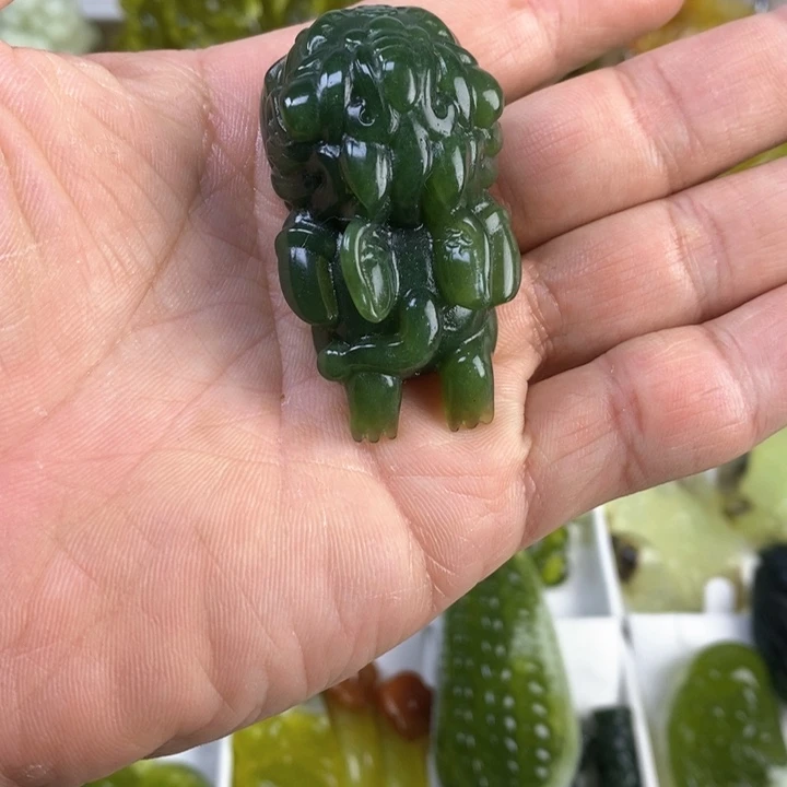 蛇纹石玉手把件未镶嵌天****a