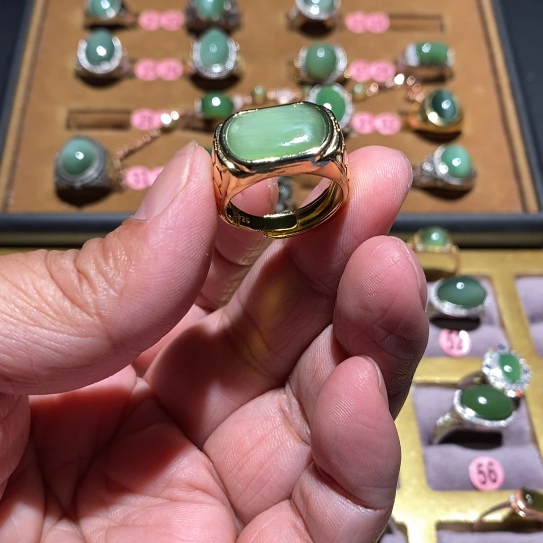 和田玉（碧玉）戒指未镶嵌