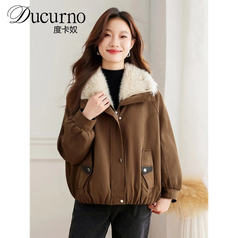 覆古时尚加绒加厚派克服女2025秋冬新款宽松显瘦休闲百搭服外套