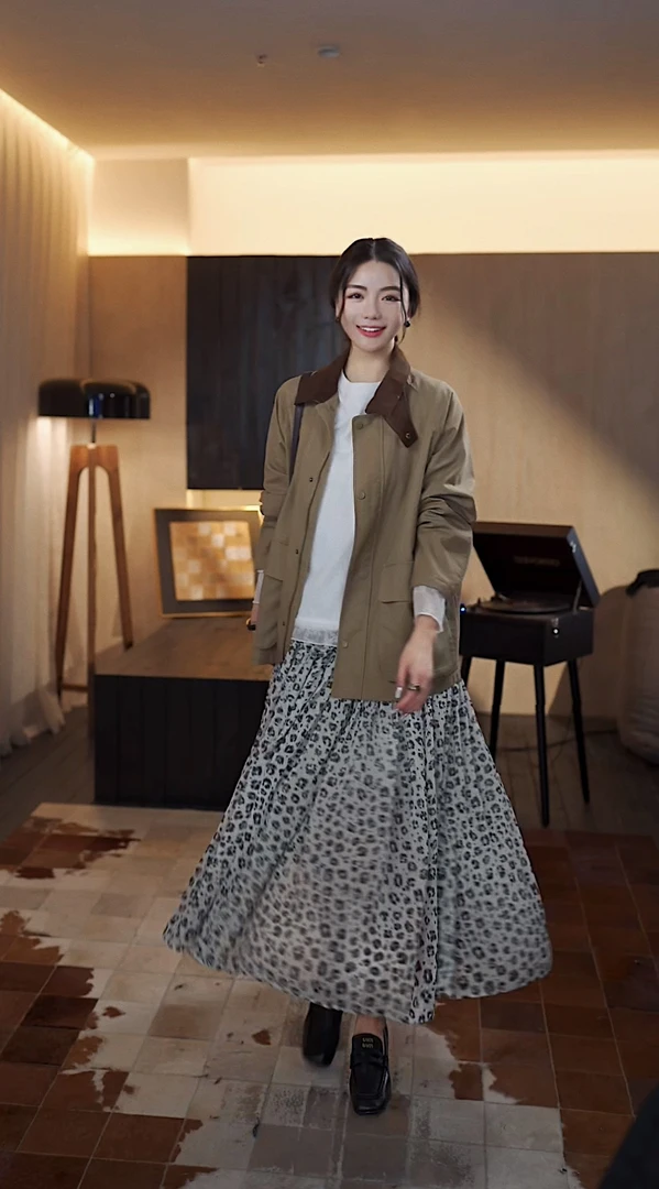 顺纡绉雪纺半身长裙-G0768