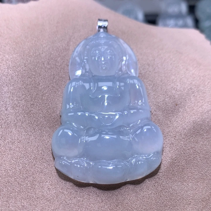 颈饰18K金镶嵌翡翠缅甸翡翠