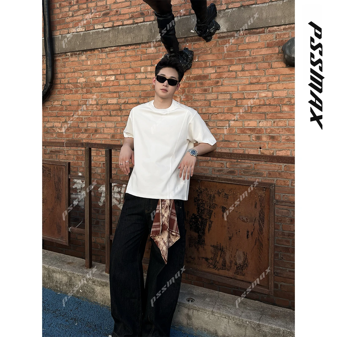 【现货】PSSMAX 胖俗俗【束迹隐线】夏季高级感男装T恤慵懒风显瘦短袖
