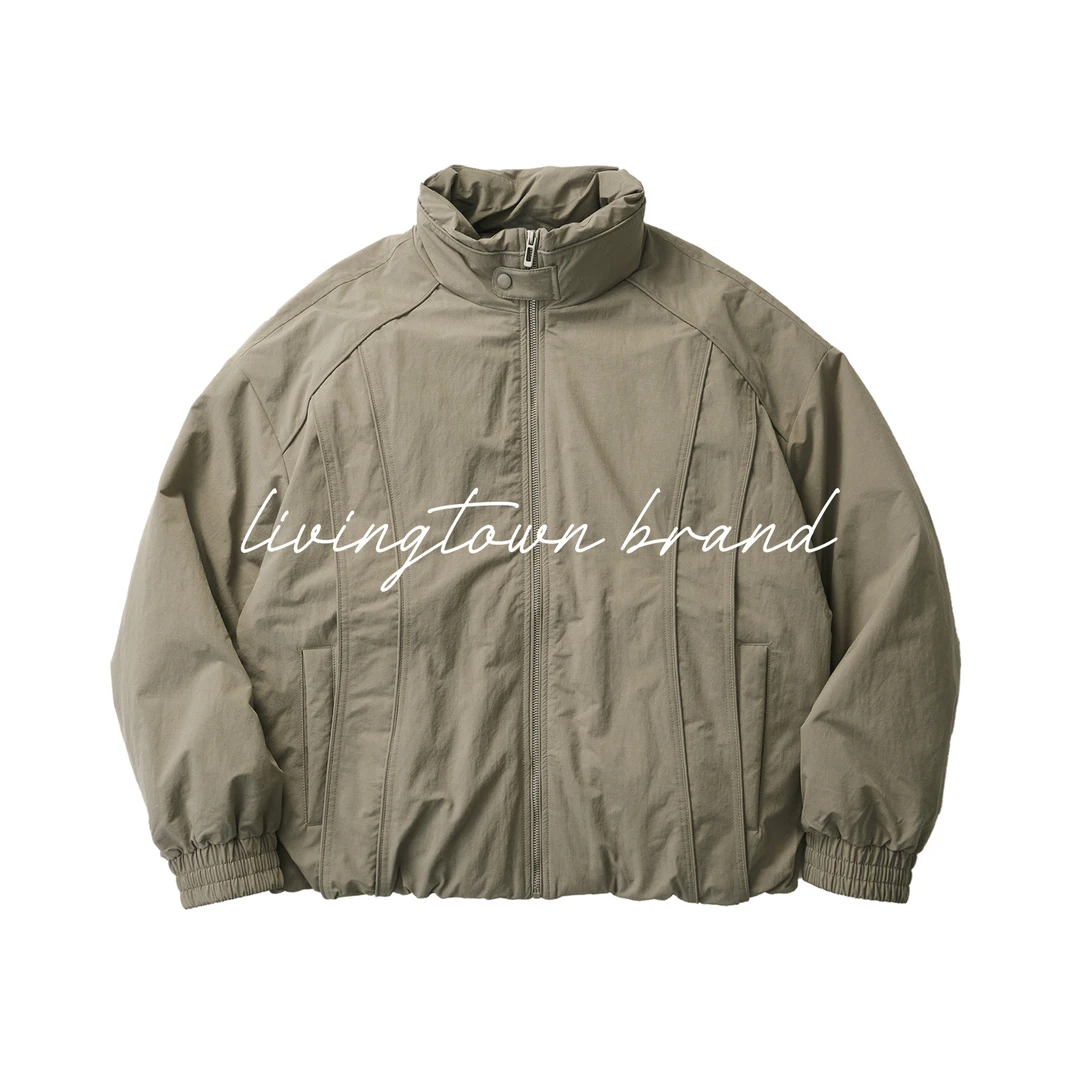 LIVINGTOWN冬季立领保暖90白鸭绒线条设计休闲宽松通勤羽绒服外套