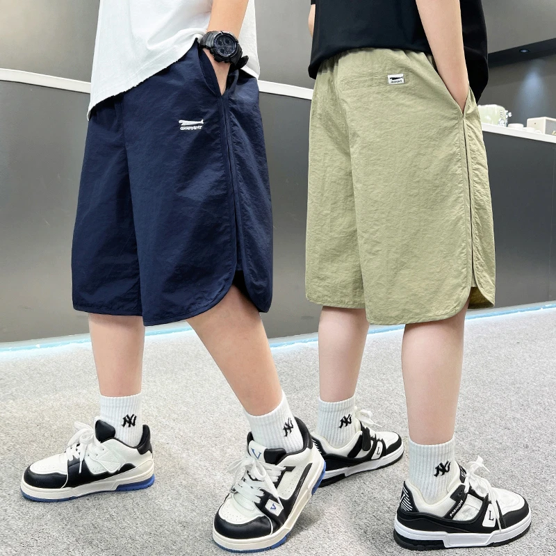 男童夏季薄款工装短裤2025新款中大童宽松休闲中裤儿童五分速干裤