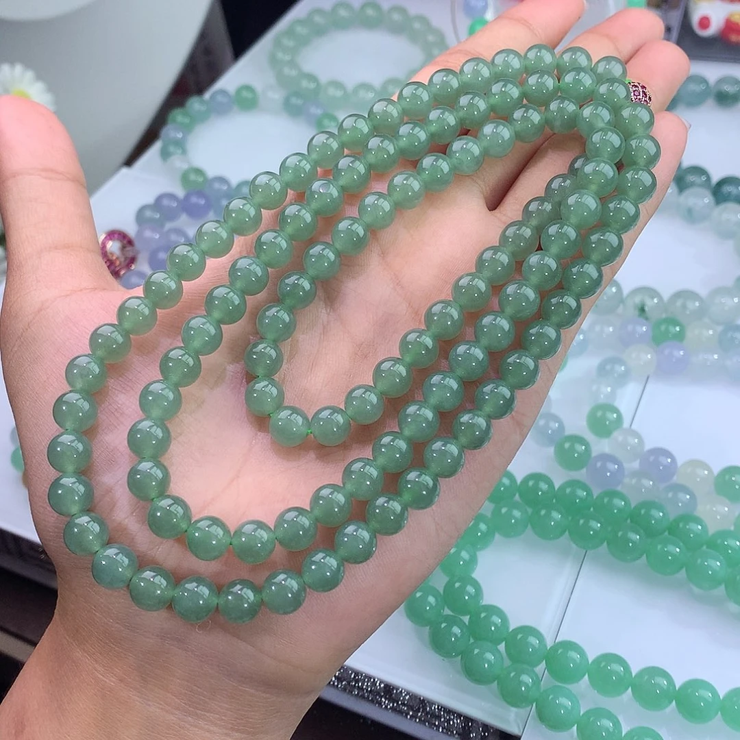 未镶嵌手链翡翠菠菜绿项链