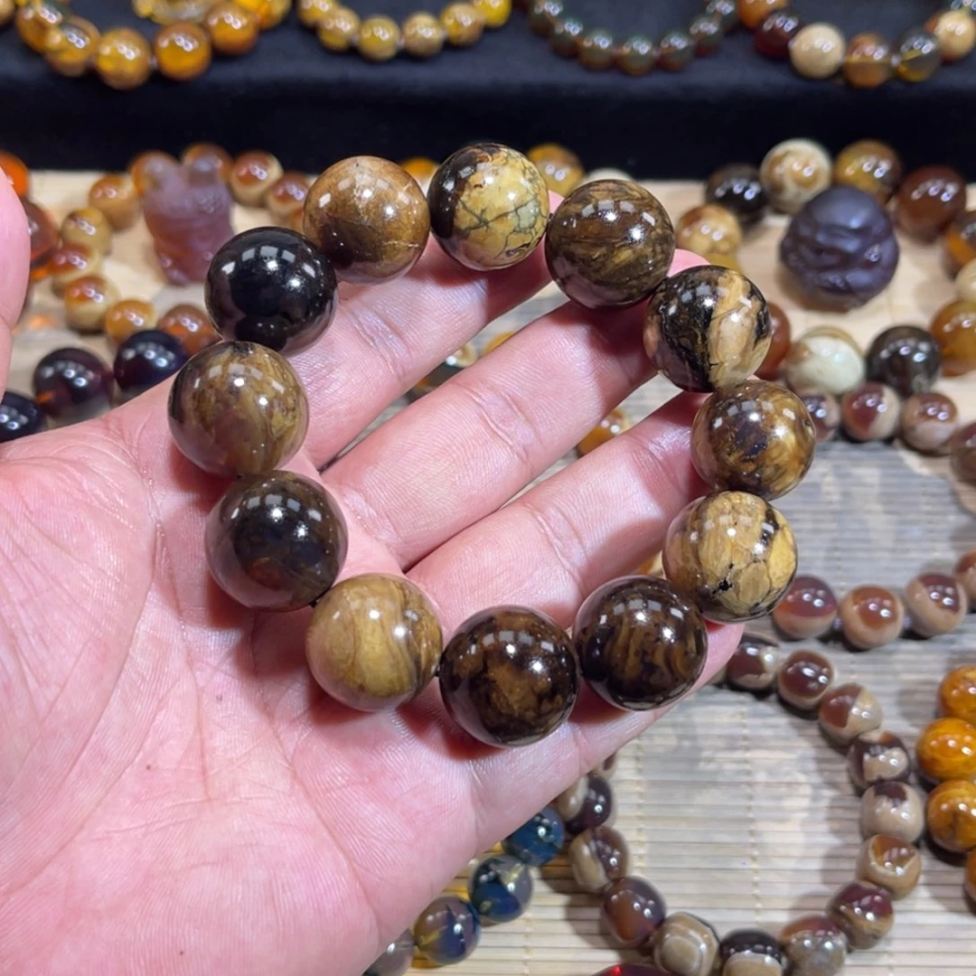 琥珀未镶嵌手链58克根珀手串