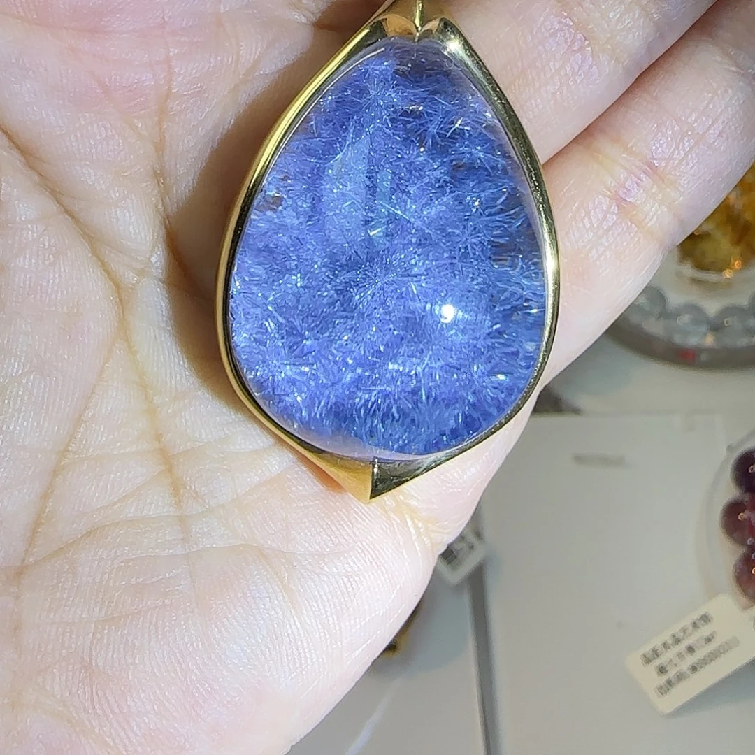 水晶吊坠18K金镶嵌JP37318成