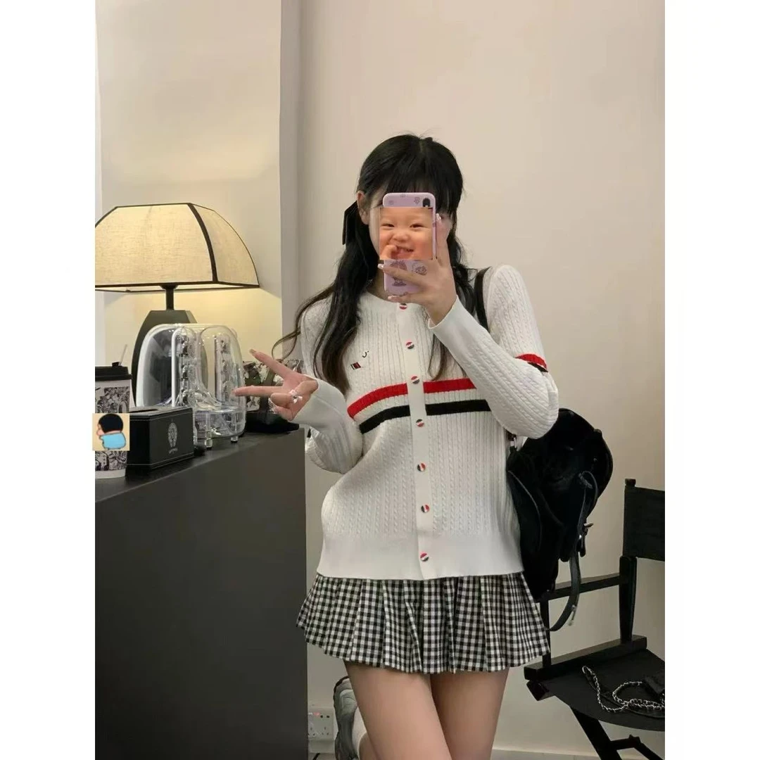 （更衣铺专属）8101圆领小狗刺绣撞色开衫1202厂