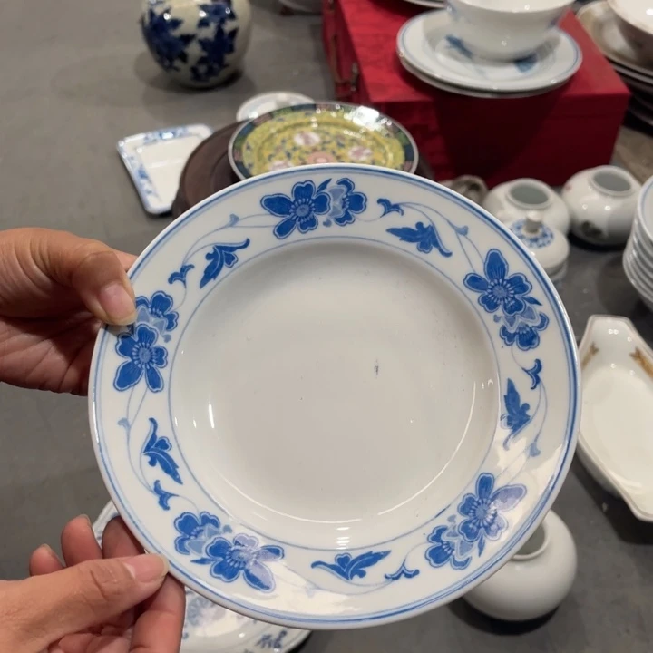 醴陵釉下高温深折盘18cm