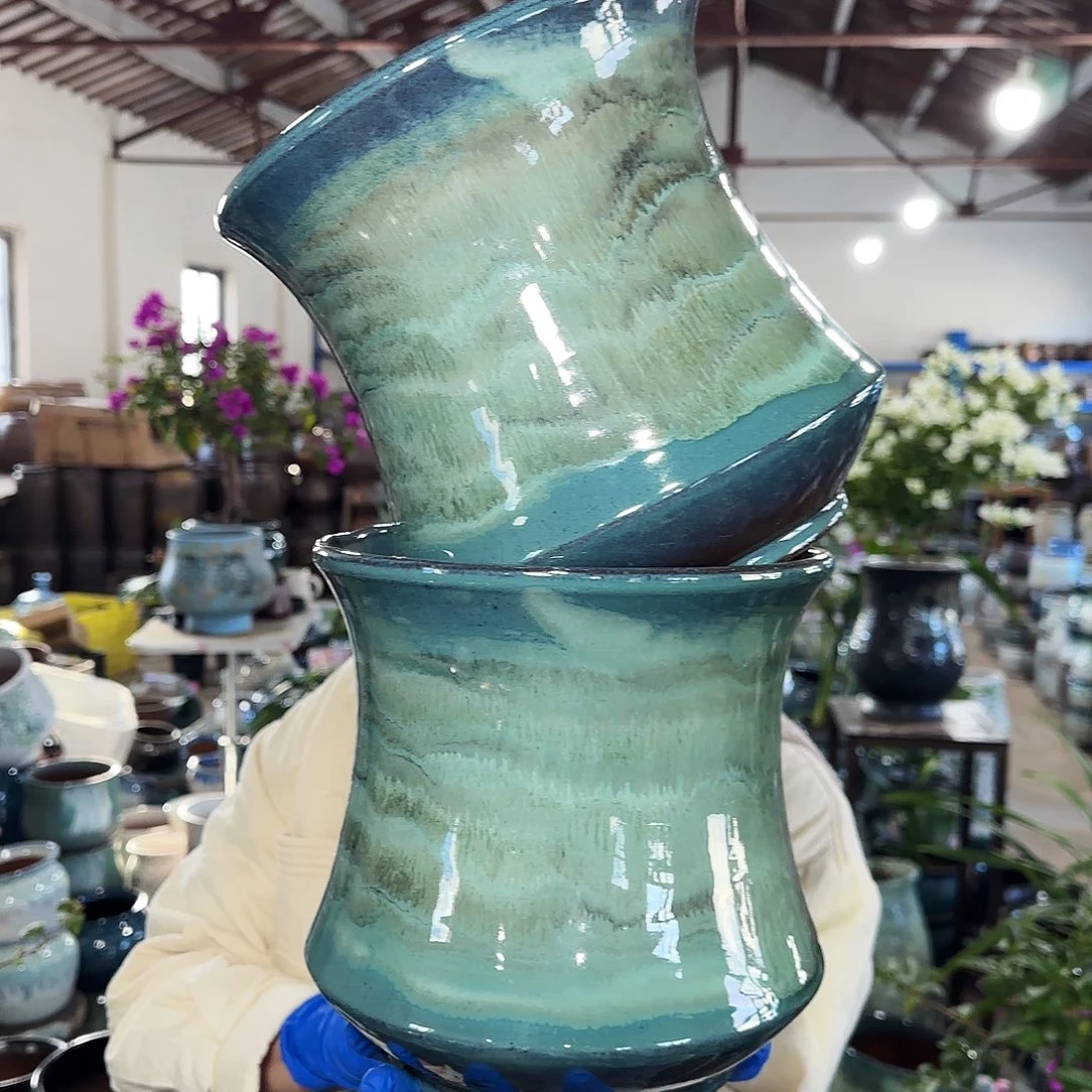 紫砂花盆高21口20