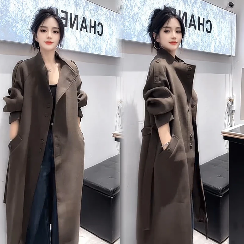 2025秋季新款时尚显瘦气质网红高档洋气女高级百搭宽松大码风衣潮