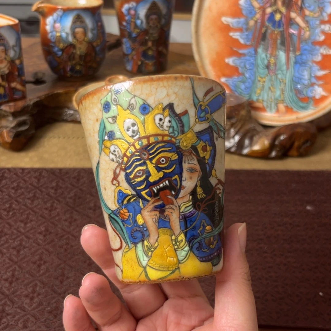 手工手绘扎基拉姆茶杯