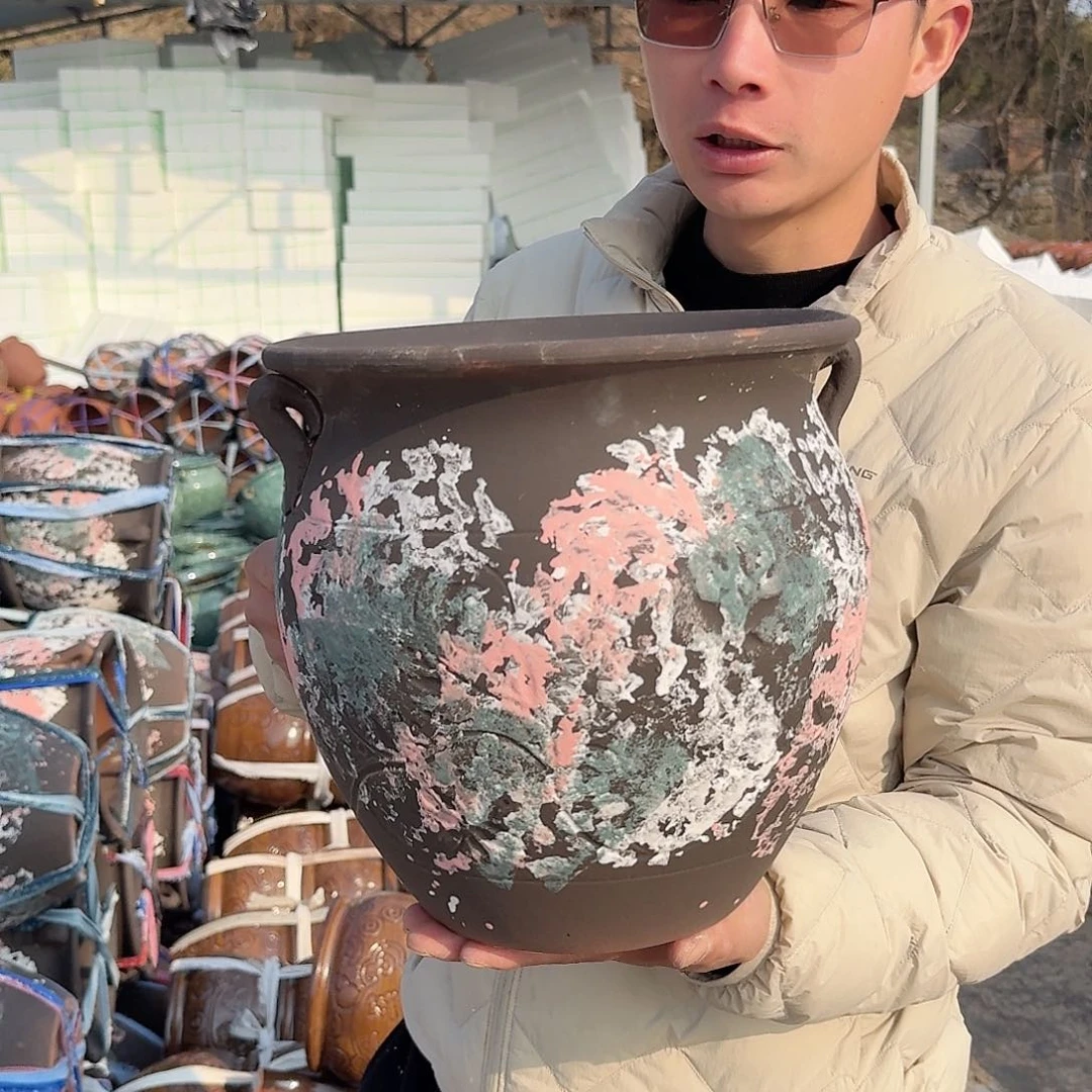 紫砂花盆口26高26（一个姹寂泼墨胡巴