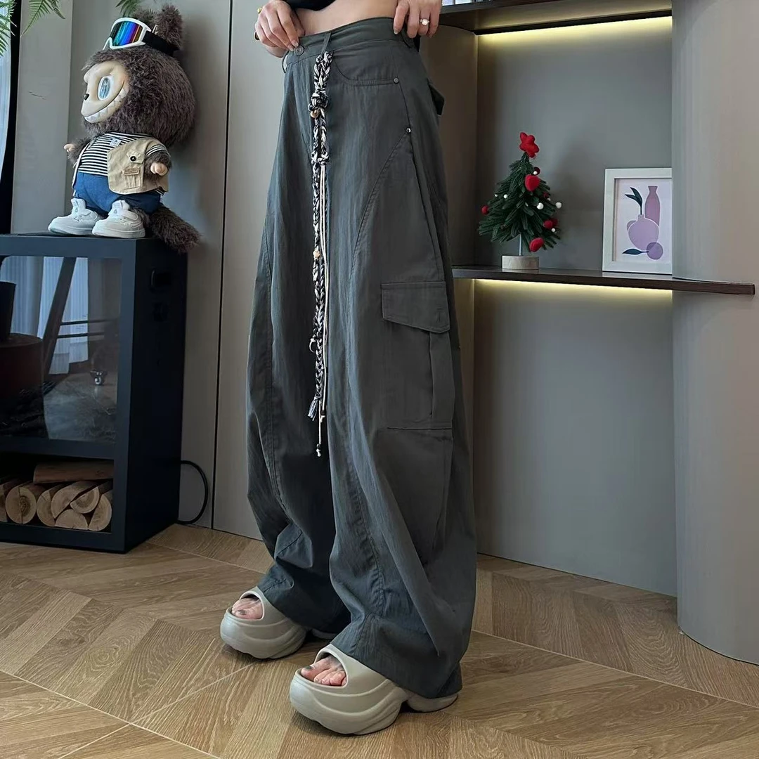 夏季荒原日记编织腰带工装休闲裤5-6-25