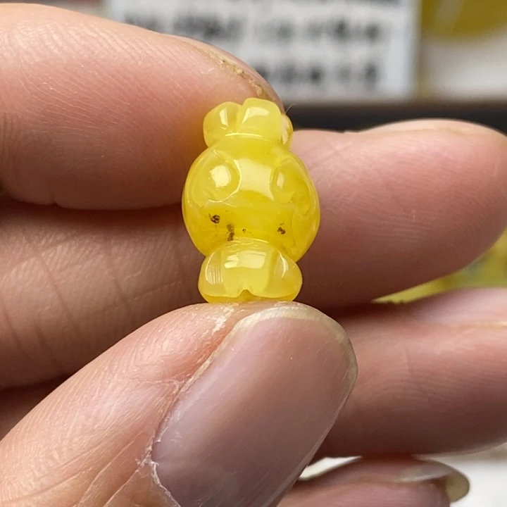 蜜蜡未镶嵌裸石微瑕花粉卡10➕
