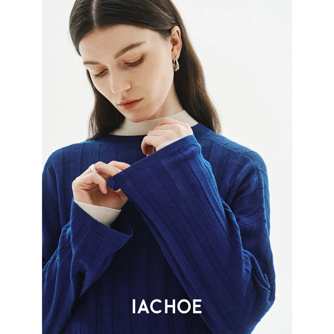 IACHOE松慵懒全羊毛薄款毛衣3621505012