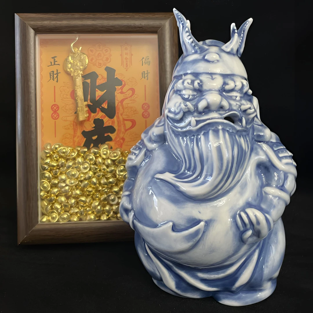 鬼迷日眼武财神关公貔貅关二爷招财茶宠香炉茶道茶台茶桌中式摆件