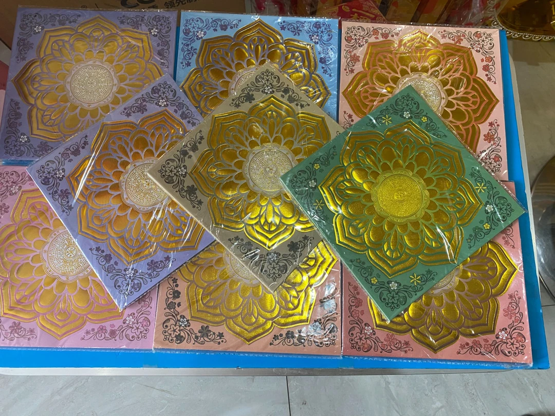 【材料】新款九色圣洁莲花纸19*19cm烫金正方形折纸