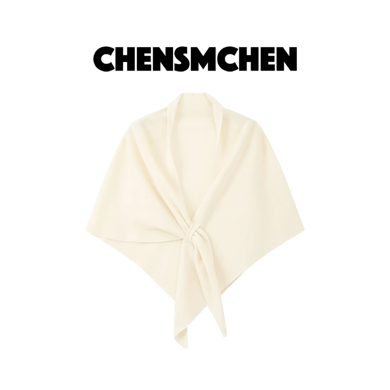 【CHENSMCHEN×JCSO】100%绵羊毛针织三角巾女简约百搭披肩CSS6118NL