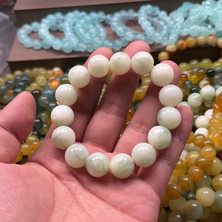 合金蛇纹石玉手链