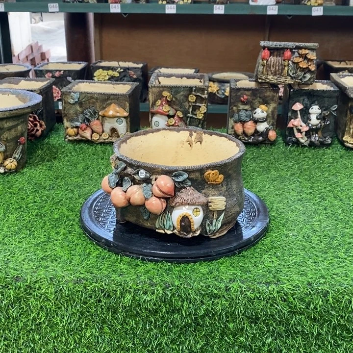 红陶青藤花器多肉花盆