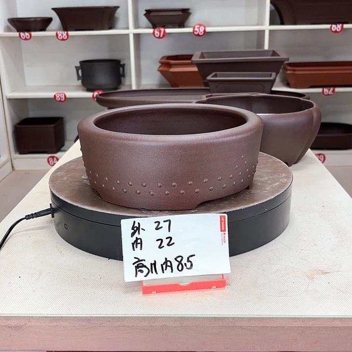 紫砂花盆鼓丁圆盆