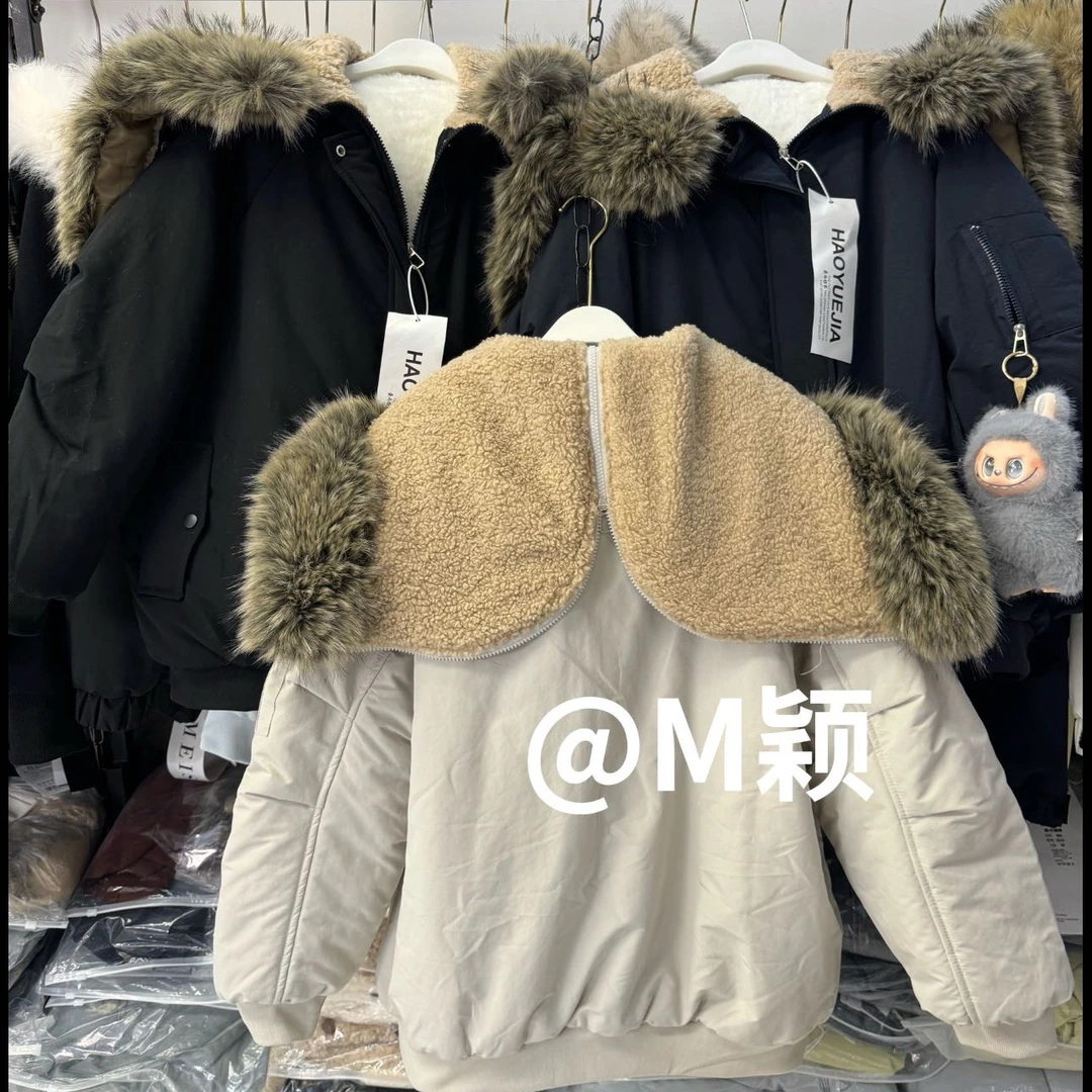 墨～天使之翼可做帽子加绒厚外套5829