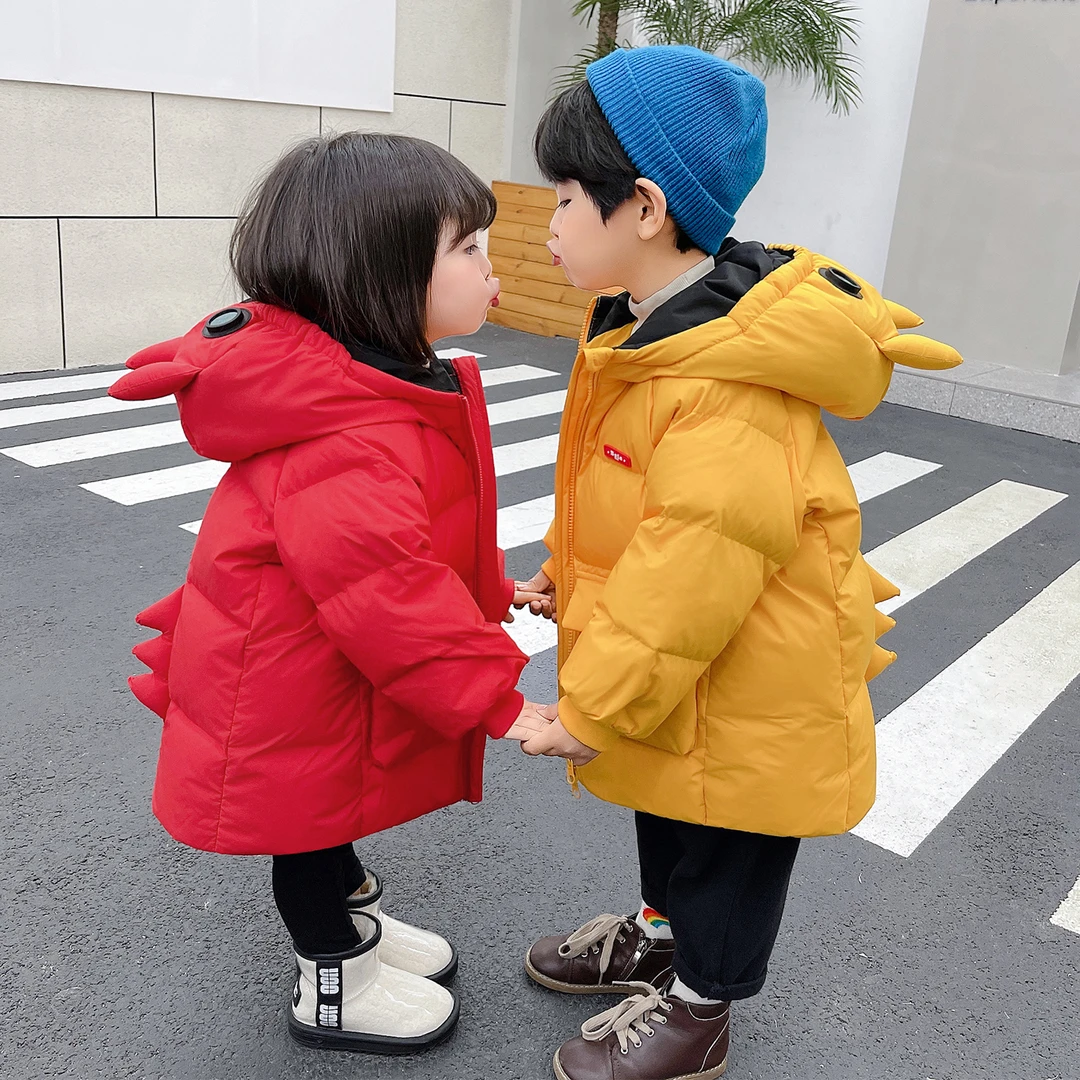 童装羽绒服男童中长款2025新款洋气小童女宝宝儿童冬季加厚外套潮