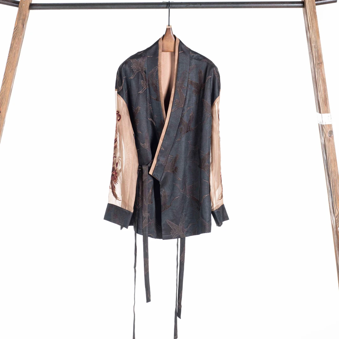 【走心非遗香云纱】外套22ZWT2721气质时尚中式印花设计师桑蚕丝