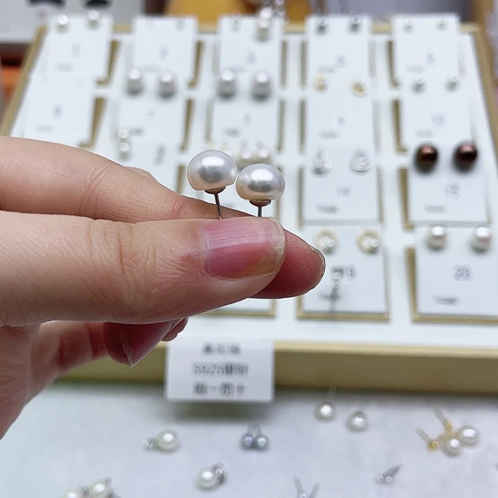 淡水珍珠耳饰银S925镶嵌灌*包