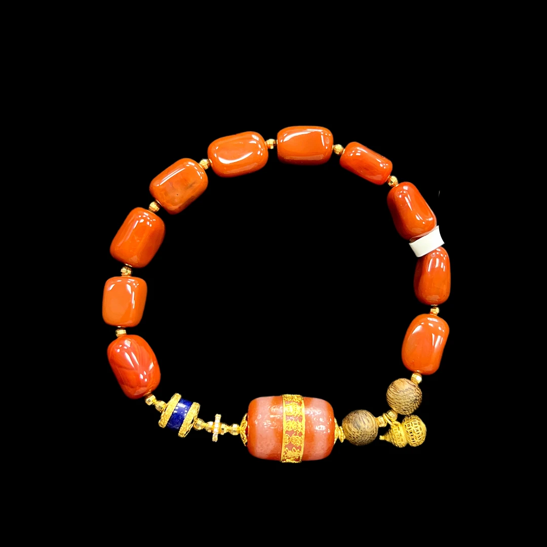 8168南红18k手串孤品