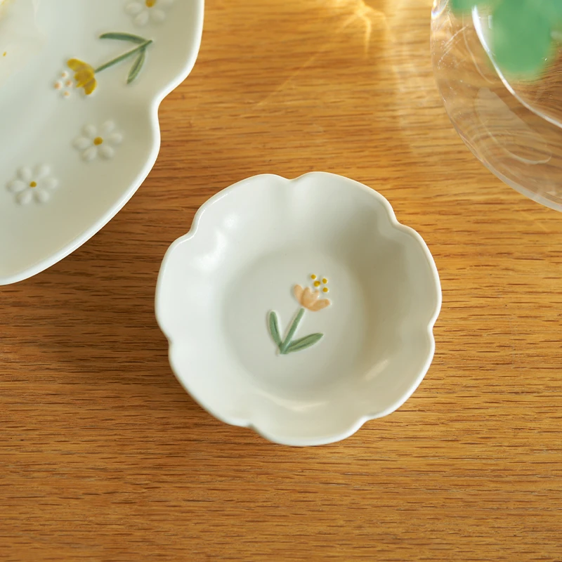 肆月雅白蘸料碟家用迷你陶瓷碟味碟调料碟酱料碟酱油碟调味碟蘸碟