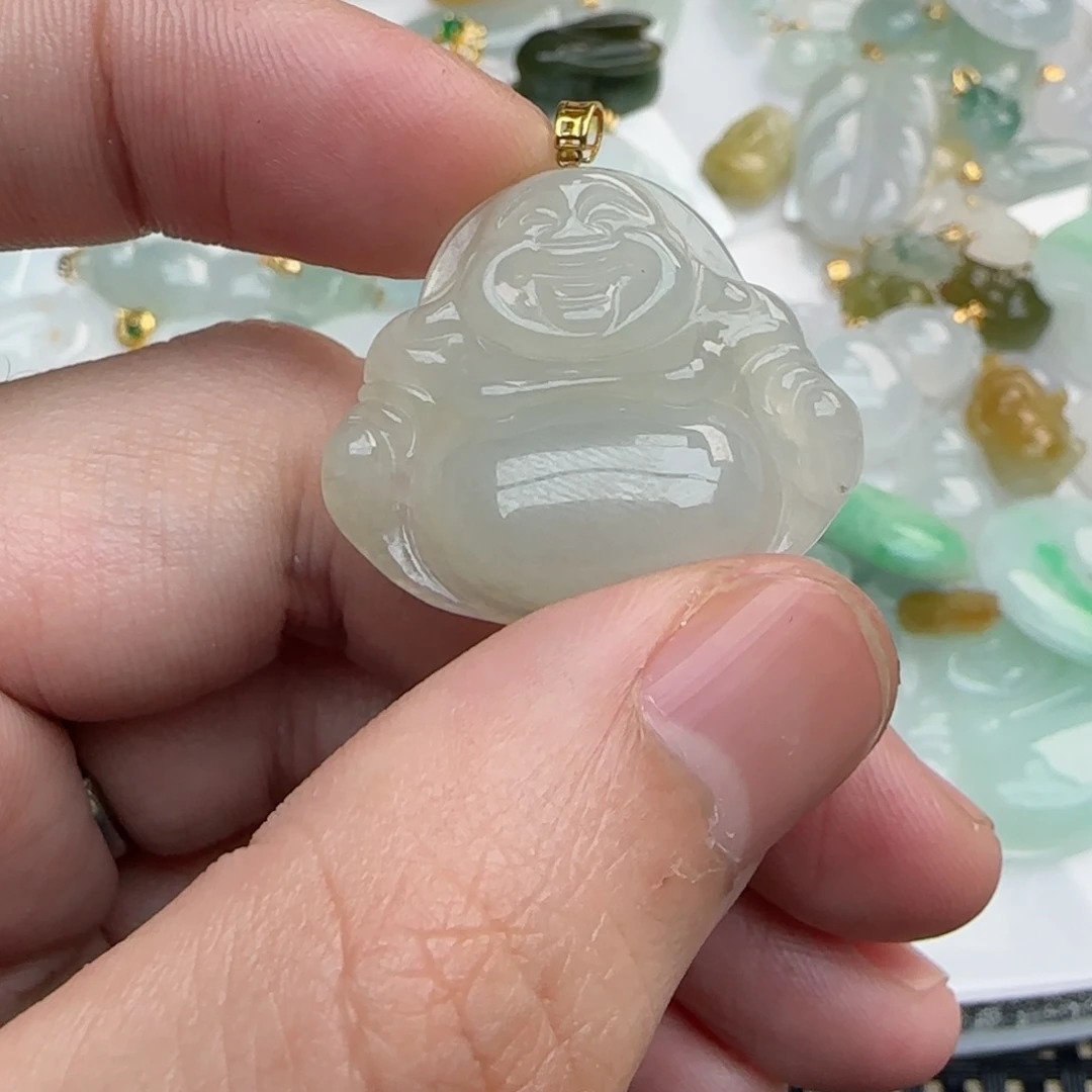 【闪购商品】翡翠颈饰18K金镶嵌佛公