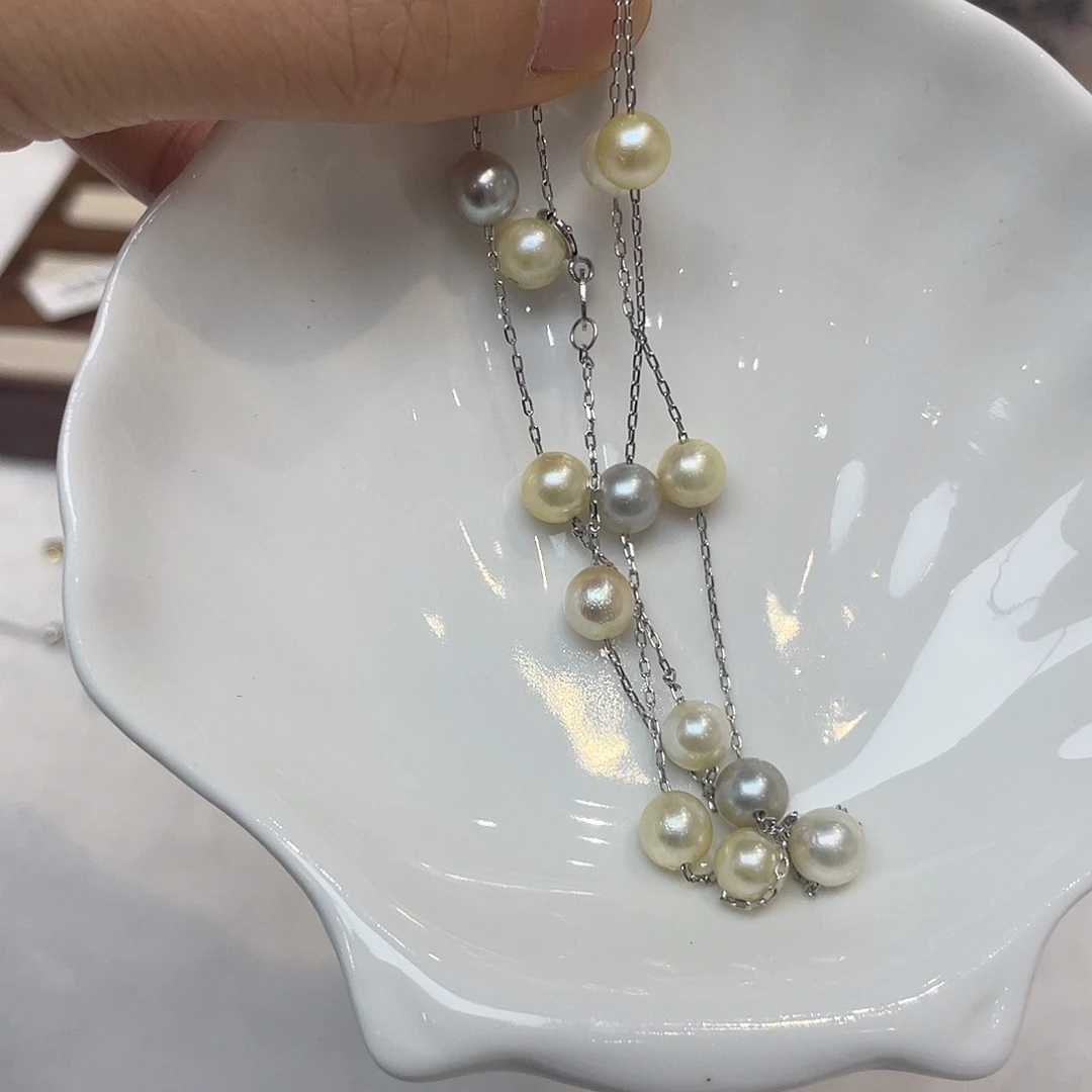 银S925镶嵌颈饰海水珍珠