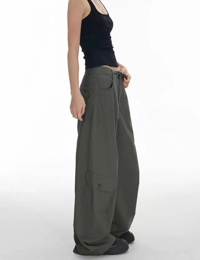 美式休闲裤百搭工装男直筒裤潮流简约夏季宽松阔腿裤日系口袋复古