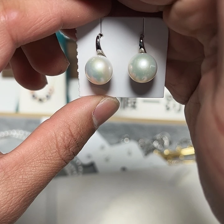 淡水珍珠耳饰银S925镶嵌