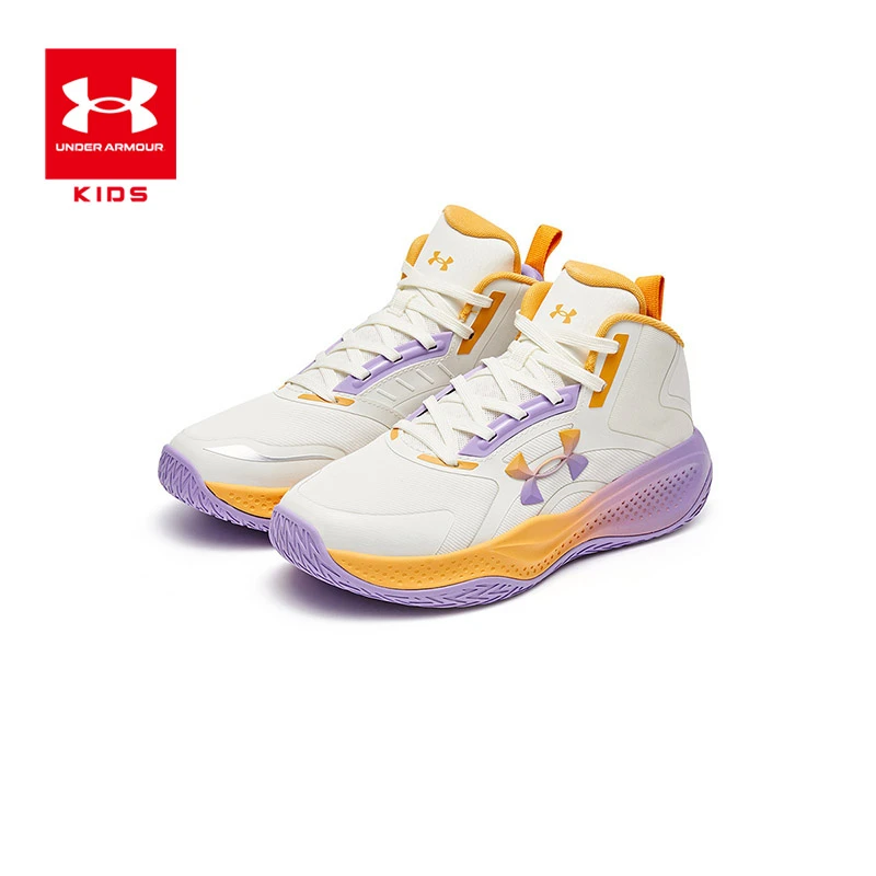 Under Armour/安德玛男女童运动舒适透气防滑网面轻高帮篮球鞋