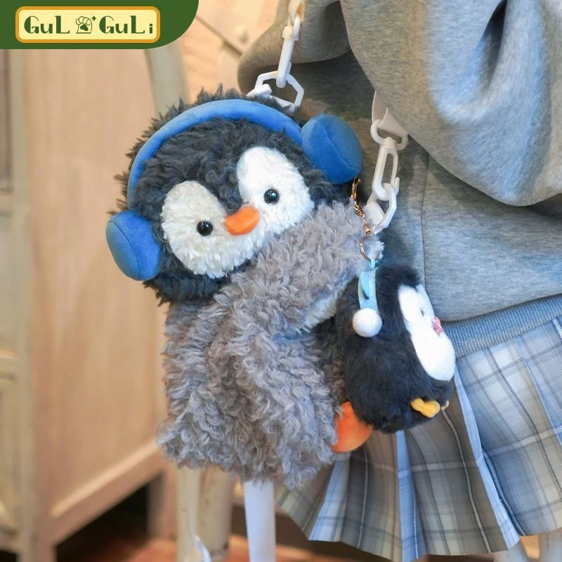 NM【到手4个】超萌二次元趴趴企鹅毛绒玩具书包单肩双肩学生文具