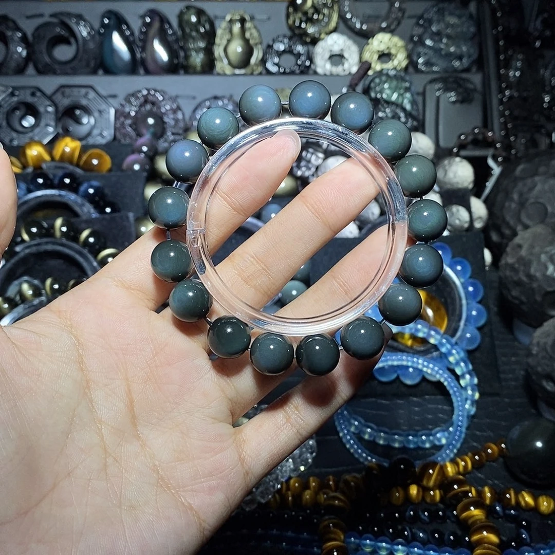 苏***绿黑曜岩未镶嵌手链