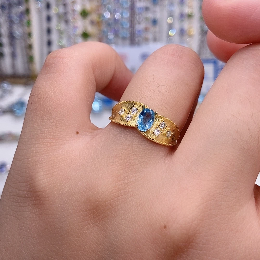 托帕石银S925镶嵌戒指