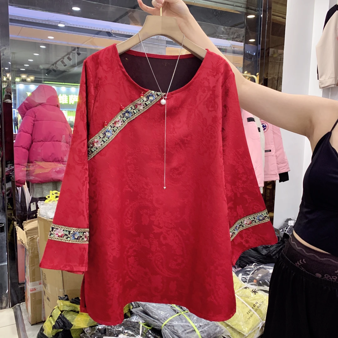 大码民族风国风打底衫Z2612