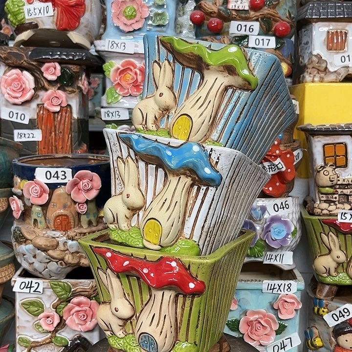 紫砂花盆粗陶材质多肉花盆