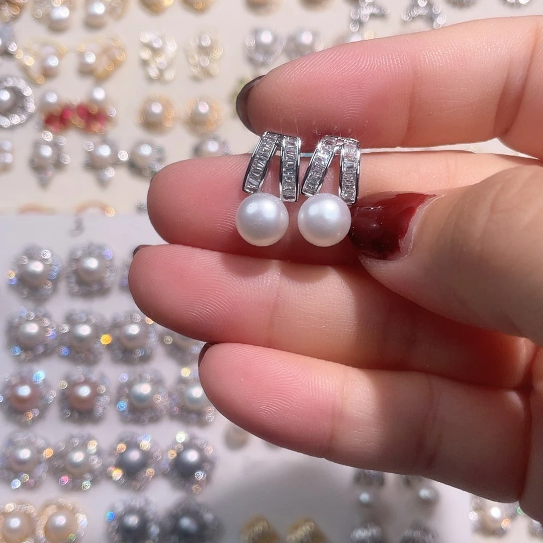 合金淡水珍珠耳饰