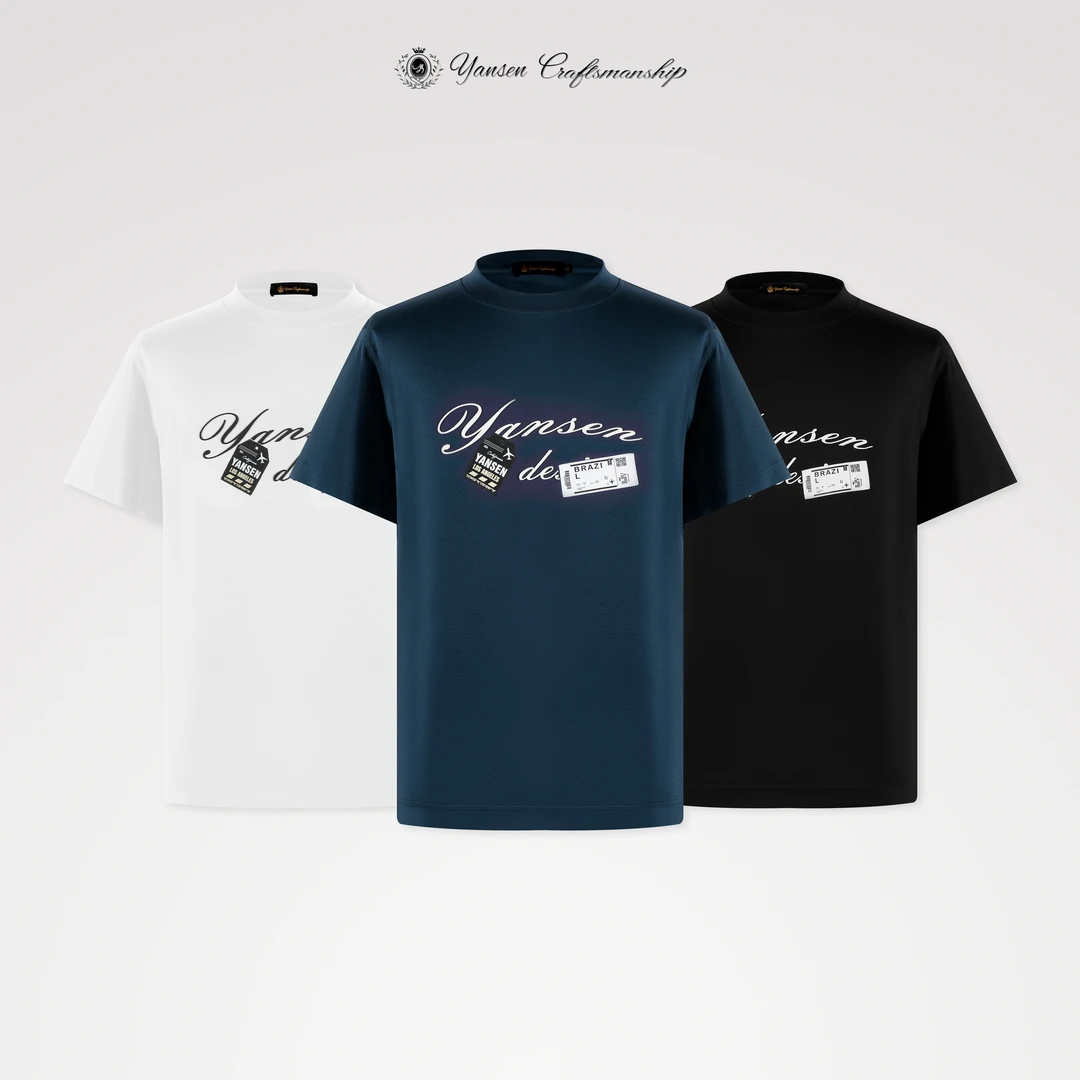 【黑标系列】精工印花字母设计圆领短袖T恤 KI019