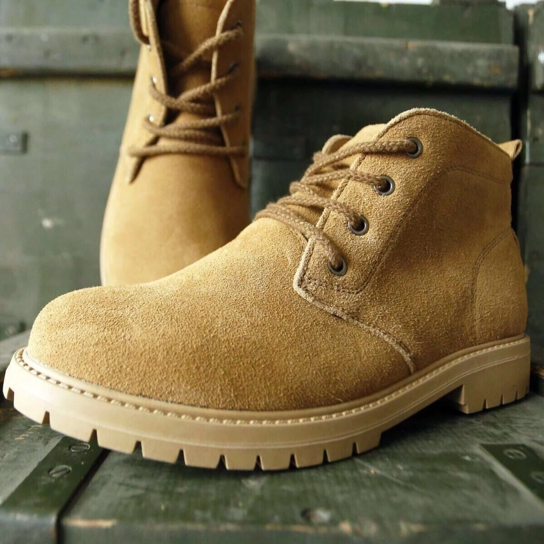 马丁靴男士高帮牛皮耐磨翻毛皮鞋防滑工地劳保鞋工作皮鞋工装英伦