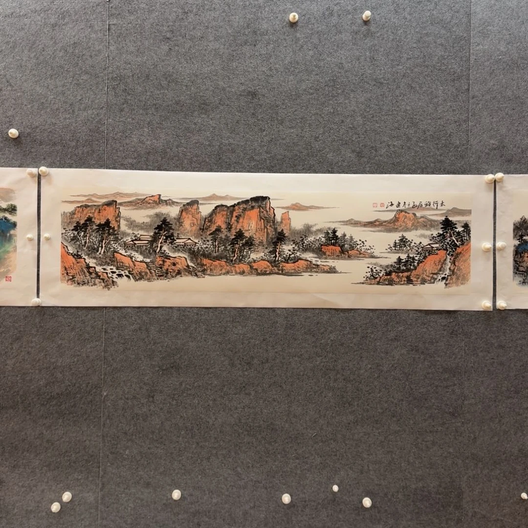 国画李建海四尺对开横条