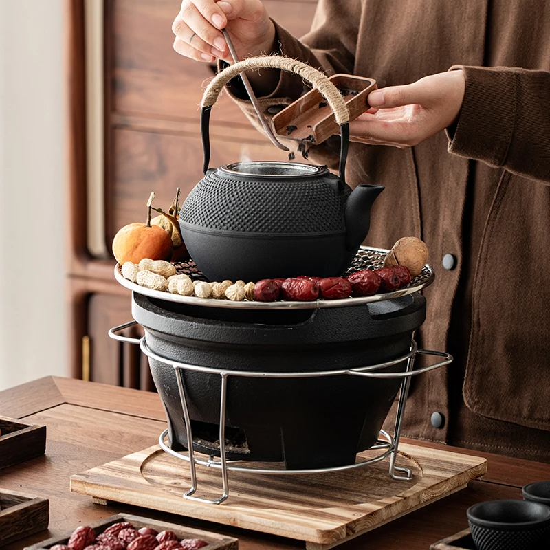 围炉煮茶铸铁茶壶碳炉器具炭火炉子工具烧烤专用炭冬天烤火炉简约