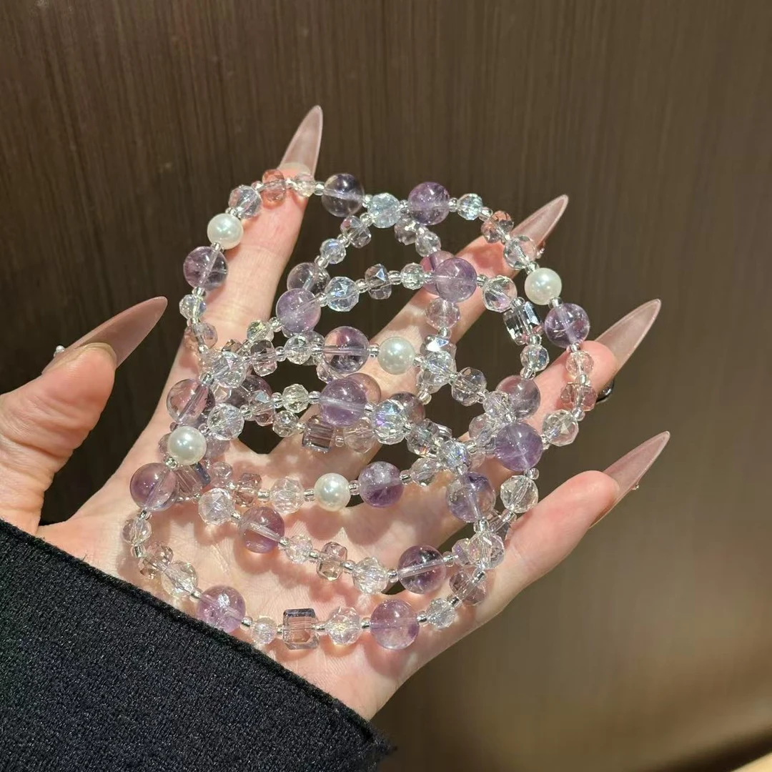S733 9mm紫色奥地利晶晶手串 均有瑕 颜色微差 多样性发一