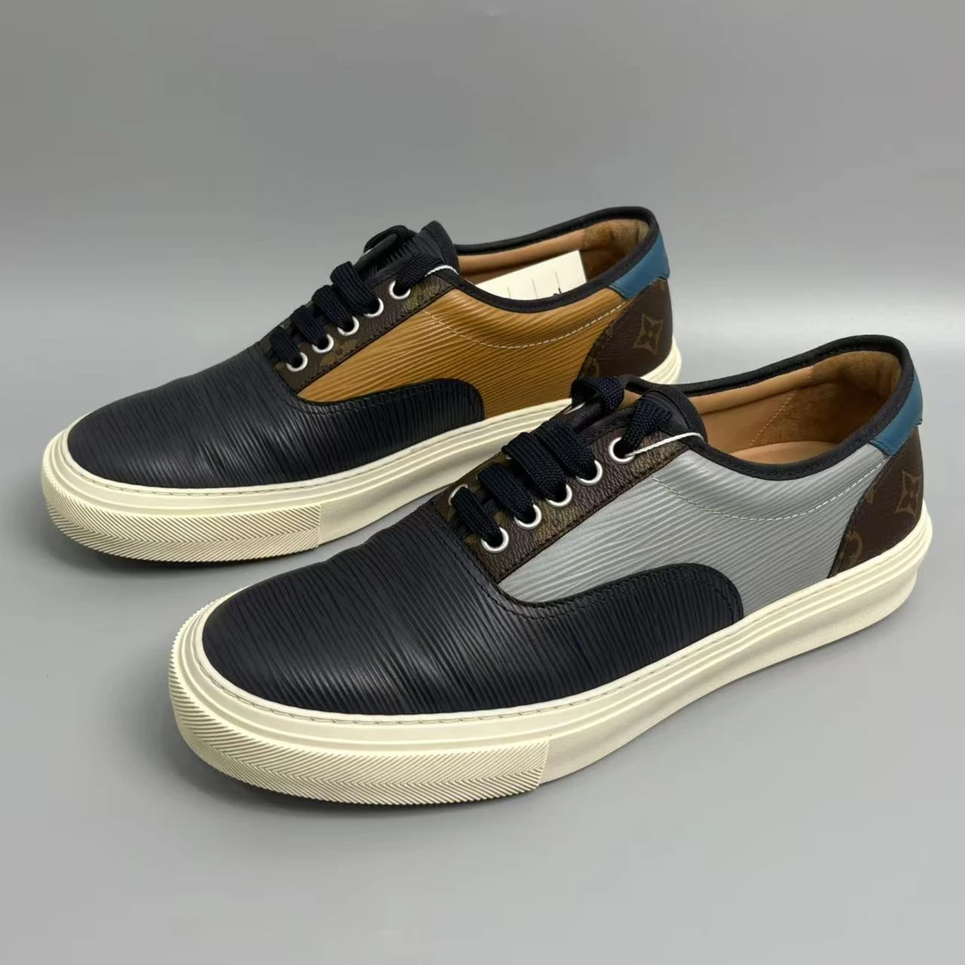 95新 LouisVuitton/路易威登 系带多彩拼接水波纹板鞋42欧 jx200