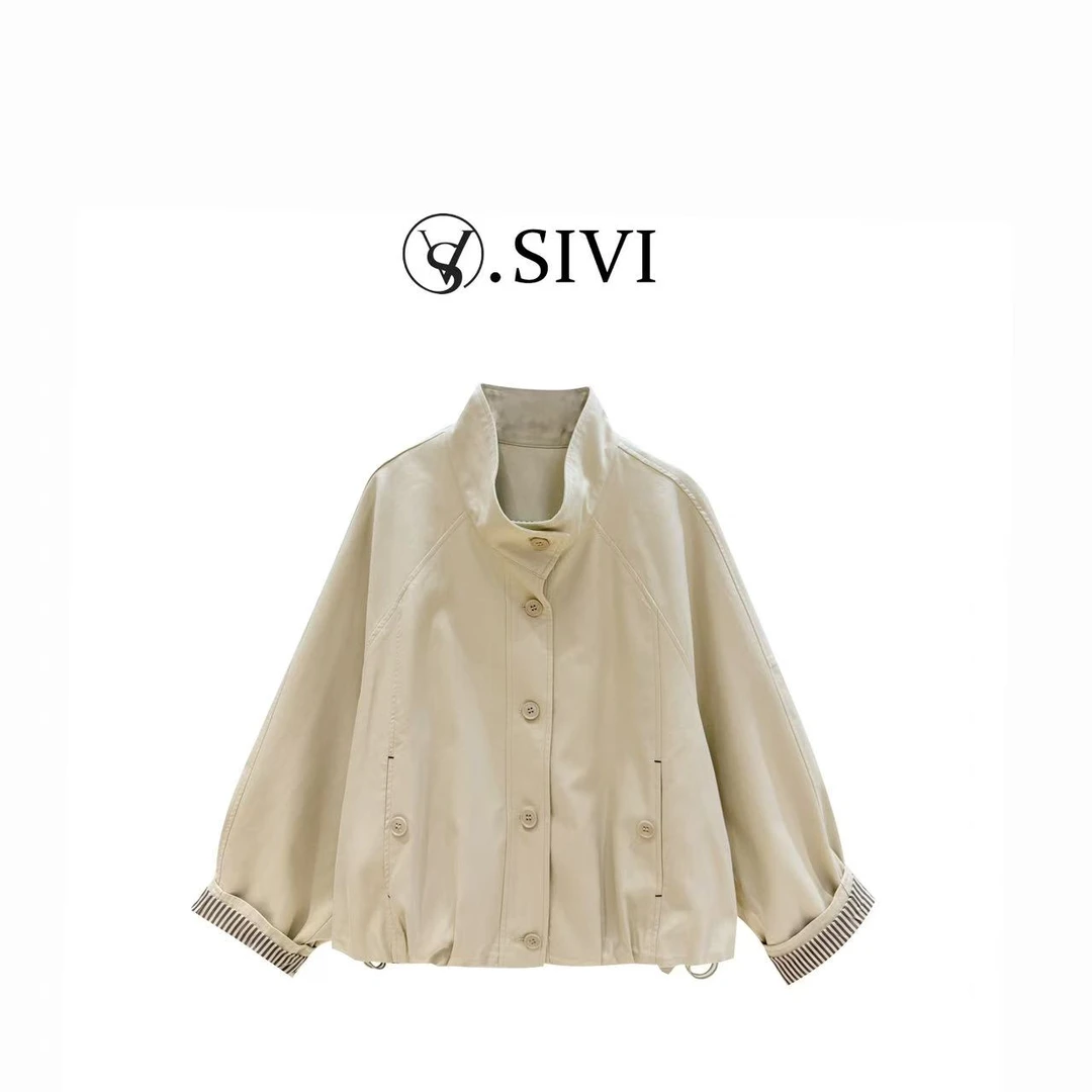 熙薇【卡布奇诺】2025早秋新款时尚休闲潮流设计师外套H3915